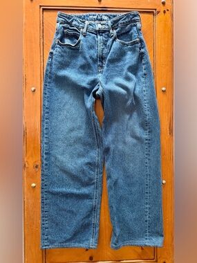 💥👖Old Navy sz 4 Sky Hi waist Wide leg women jeans denim popular indigo blue👖💥
